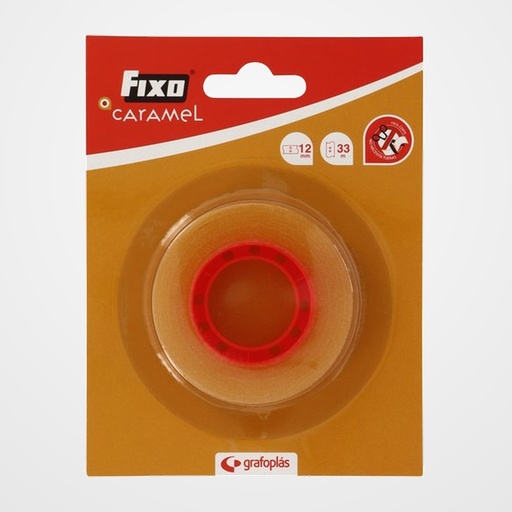 CINTA ADHESIVA FIXO CARAMEL rollo 33x12 BLISTER