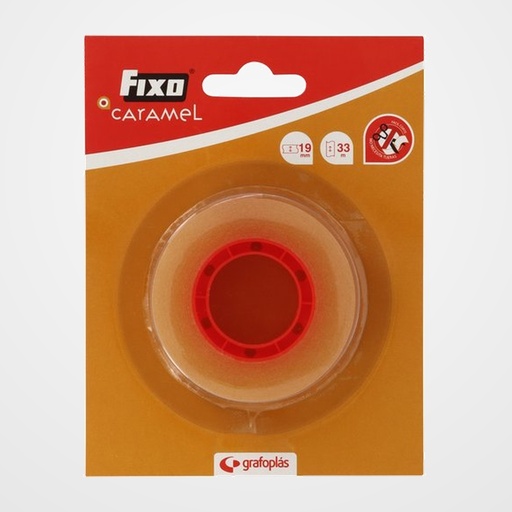 CINTA ADHESIVA FIXO CARAMEL rollo 33x19 BLISTER