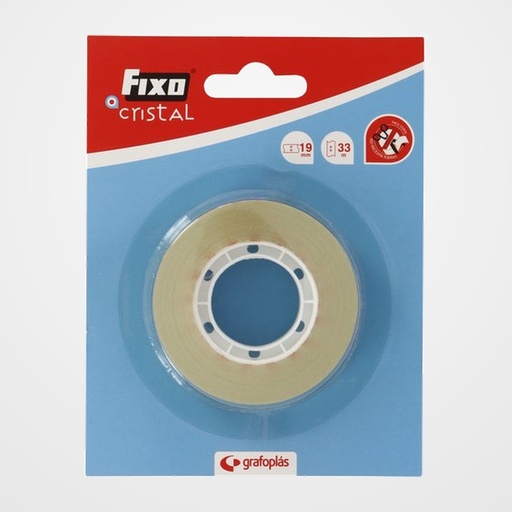 CINTA ADHESIVA FIXO CRISTAL rollo 33x19 BLISTER