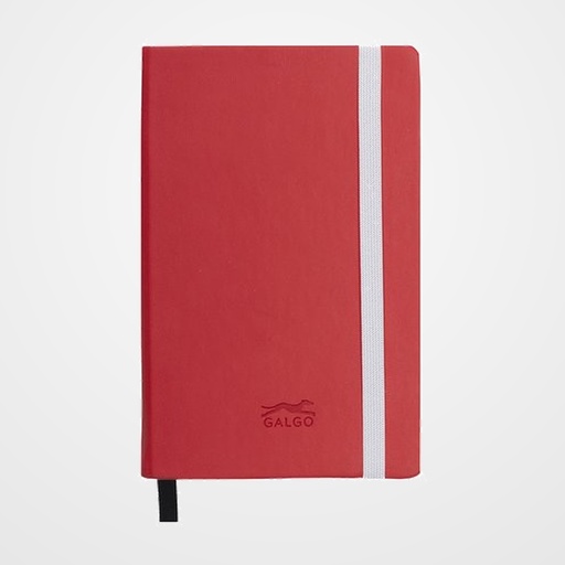 CUADERNO NOTAS GRAFOPLAS GALGO con GOMA A6 80h 100g RAYADO ROJO