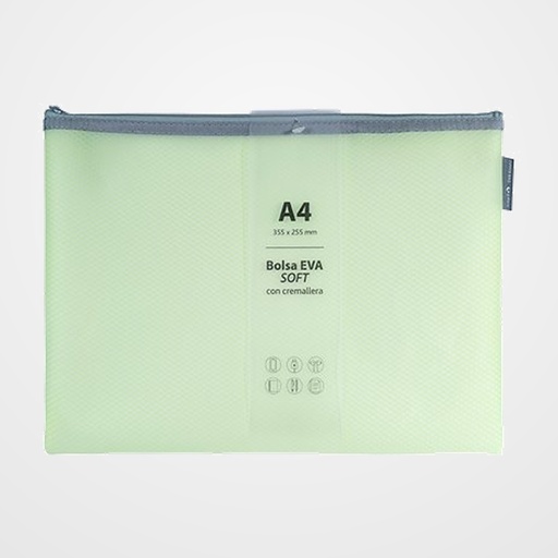 DOSIER SOBRE GRAFOPLAS CREMALLERA EVA-BAG A4 MATE MINT SOFT