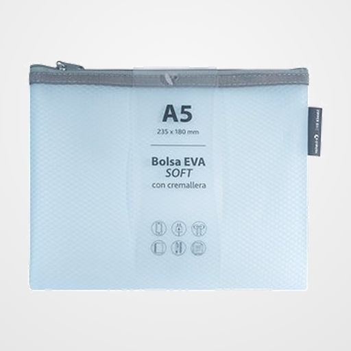 DOSIER SOBRE GRAFOPLAS CREMALLERA EVA-BAG A5 MATE AZUL SOFT