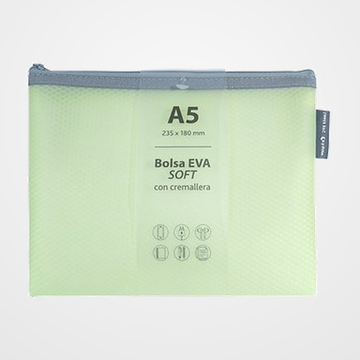 DOSIER SOBRE GRAFOPLAS CREMALLERA EVA-BAG A5 MATE MINT SOFT