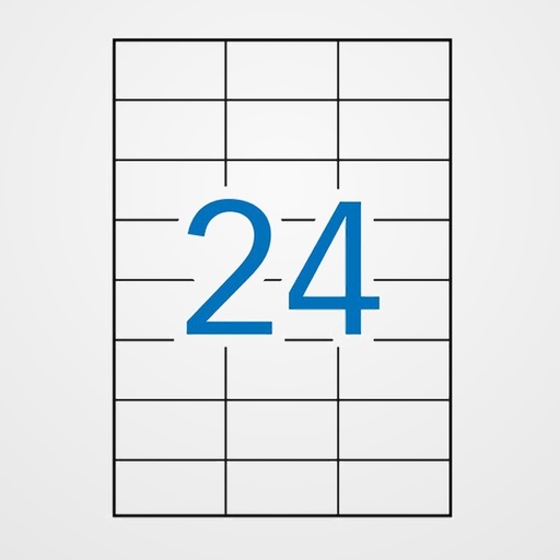 ETIQUETAS ADH.IMPR.APLI A4 BLANCA C.RECTOS OPACA BLISTER 20h 70x37 mm 480 uds.(11708)