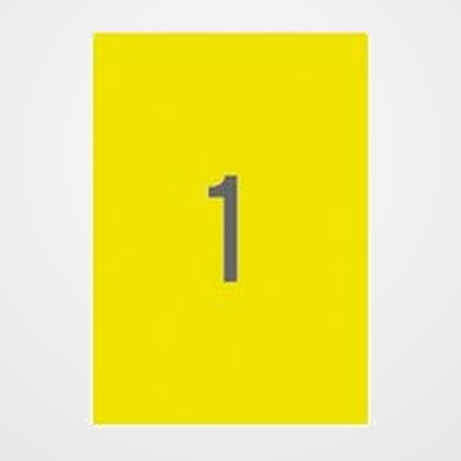 ETIQUETAS ADH.IMPR.APLI A4 FLUOR AMARILLO LS-CP C.RECTOS CAJA 100h 210x297 mm 100 uds.(11747)