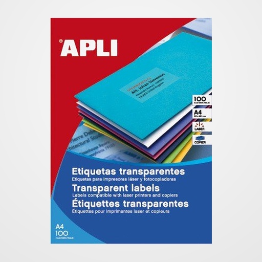 ETIQUETAS ADH.IMPR.APLI A4 POLYESTER TRANSLUC.MATE LS-CP CAJA 100h 48.5x25.4 mm C.RECTOS 4.400 uds.(12962)