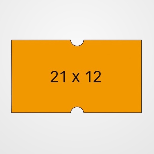 ETIQUETAS de PRECIOS APLI ADH.REMOVIBLE 21x12 mm NARANJA FLUOR ROLLO 1.000 uds. PACK de 6