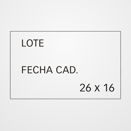 ETIQUETAS de PRECIOS APLI 26x16 mm LOTE+F.CADUCIDAD ROLLO 1.000 uds. PACK de 6
