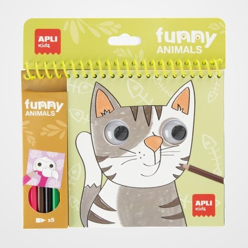 JUEGO EDUCATIVO APLI KIDS BLOC COLOREAR FUNNY ANIMALS 20h