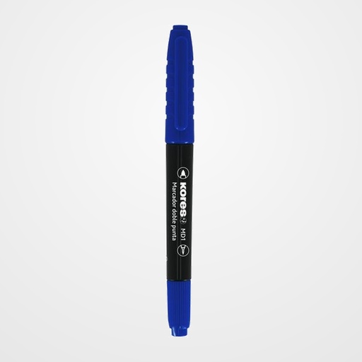 MARCADOR PERMANENTE KORES MD1 DUO CONICO AZUL