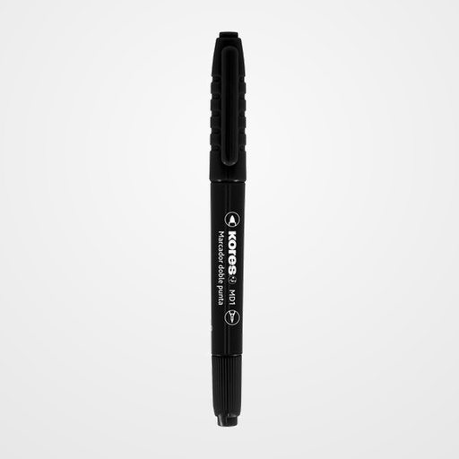 MARCADOR PERMANENTE KORES MD1 DUO CONICO NEGRO