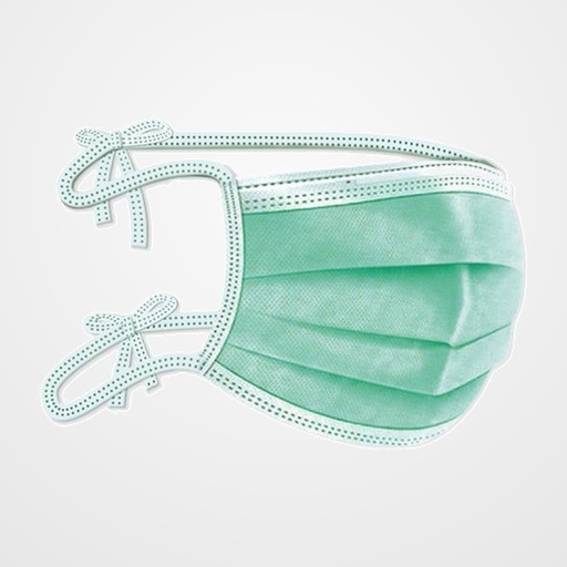 MASCARILLA QUIRURGICA IIR 3 CAPAS DESECHABLE RADEX  CON CINTAS VERDE CAJA de 25