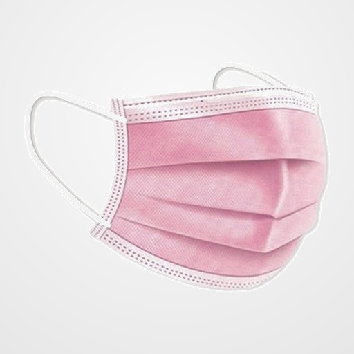 MASCARILLA QUIRURGICA IIR 3 CAPAS DESECHABLE RADEX ROSA CAJA de 50