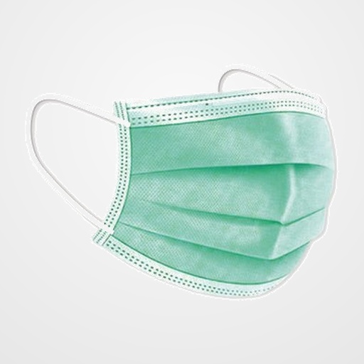 MASCARILLA QUIRURGICA IIR 3 CAPAS DESECHABLE RADEX VERDE CAJA de 50