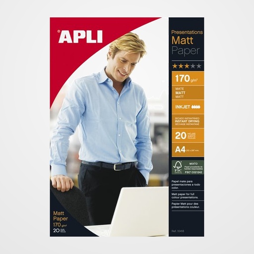 PAPEL INKJET APLI PHOTO MATE A4 170g 20h