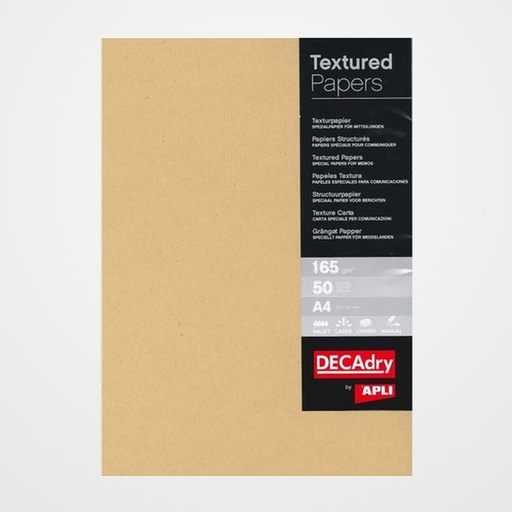 PAPEL TEXTURA A4 APLI 165g 50h KRAFT