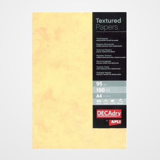 PAPEL TEXTURA A4 APLI 95g 100h MARMOL DORADO