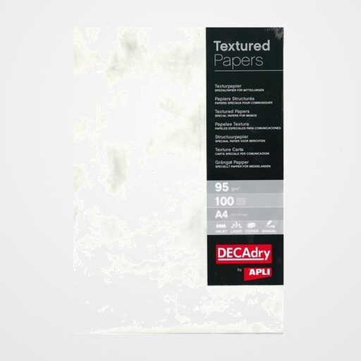 PAPEL TEXTURA A4 APLI 95g 100h MARMOL GRIS