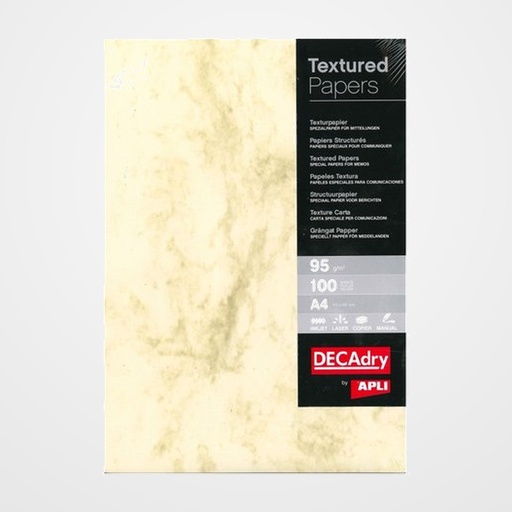 PAPEL TEXTURA A4 APLI 95g 100h MARMOL MARRON