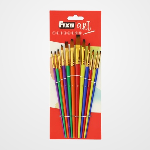 PINCEL COLORES FIXOART pelo SINTETICO SURTIDO SET de 12