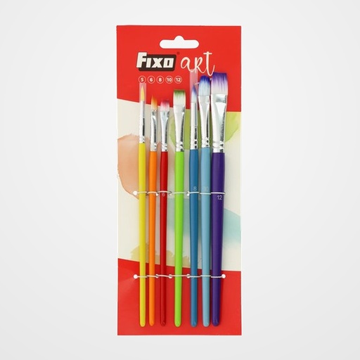 PINCEL COLORES FIXOART pelo SINTETICO SURTIDO SET de 7