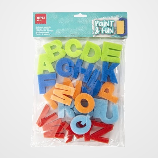 SELLOS de ESPONJA APLI ABCEDARIO  para PINTURA 41mm BOLSA de 26