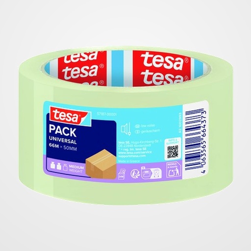 CINTA de EMBALAJE TESA PP rollo 66x50 TESAPACK SILENCIOSO APLIC. UNIVERSALES TRANSPARENTE