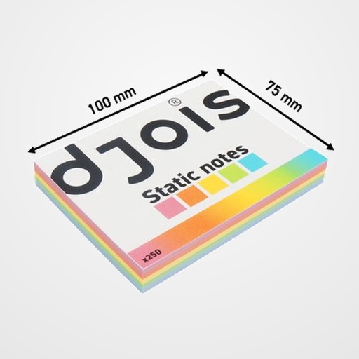 TACO NOTAS ESTATICAS DJOIS 100x75 250 HOJAS SURTIDOS (5x50h)