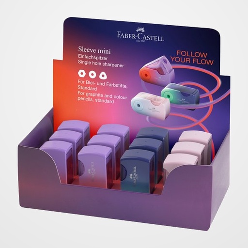 AFILALAPIZ FABER-CASTELL SLEEVE MINI FLOW EDITION CON DEPOSITO SURTIDOS (3 col.)
