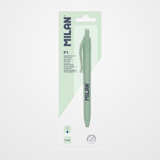 BOLIGRAFO MILAN RETRACTIL P1 430 since 1918 VERDE BLISTER de 1