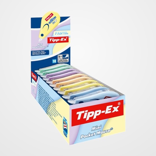 CORRECTOR CINTA TIPPEX MINI POCKET MOUSE 5 mm x 5 m PASTEL