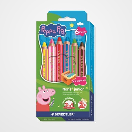 LAPICES de COLORES STAEDTLER 140 NORIS JUNIOR PEPPA PIG CAJA de 6