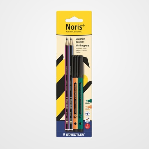 LAPIZ de GRAFITO STAEDTLER 120 NORIS BLISTER de 2 (+ 2 WRITING PEN 307-38/43)