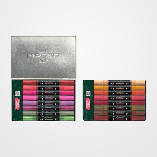 MARCADOR ACRYLIC FABER-CASTELL  MULTIMARK DOBLE PUNTA COLORES HOME PACK de 16
