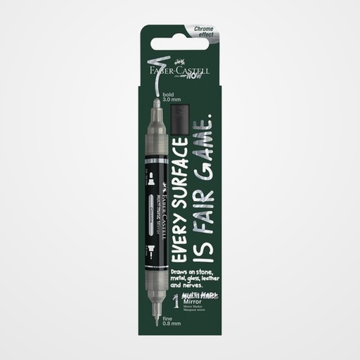 MARCADOR ACRYLIC FABER-CASTELL  MULTIMARK DOBLE PUNTA ESPEJO CHROME BLISTER de 1