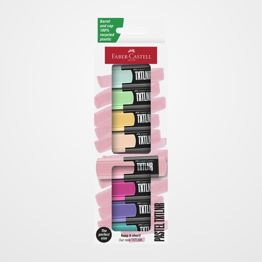 MARCADOR FLUOR FABER-CASTELL TEXTLINER 1542 PASTEL PACK de 8
