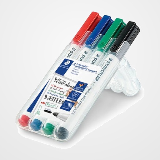 MARCADOR PIZARRA STAEDTLER 341 LUMOCOLOR CONICO BOX de 4