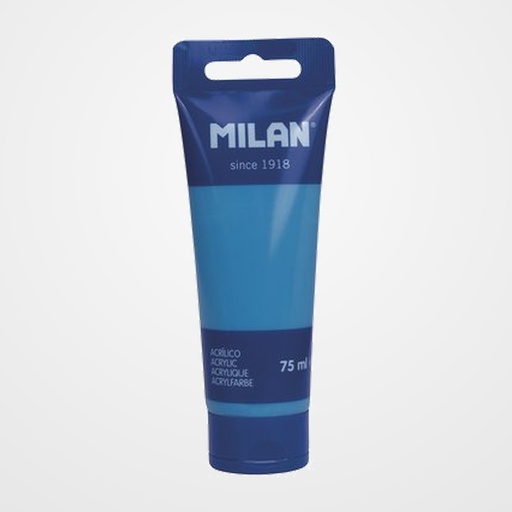 PINTURA ACRILICA MILAN 75 ml (Tubo) AZUL CIAN (CARIBBEAN BLUE)