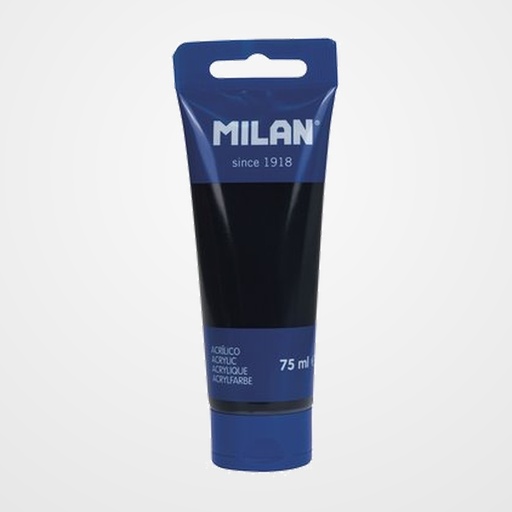 PINTURA ACRILICA MILAN 75 ml (Tubo) NEGRO (JET BLACK)