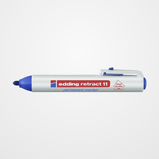 MARCADOR PERMANENTE EDDING 11 RETRACT CONICO  AZUL