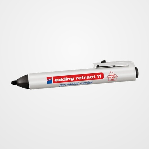 MARCADOR PERMANENTE EDDING 11 RETRACT CONICO  NEGRO