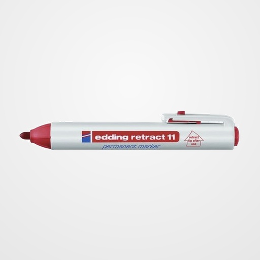 MARCADOR PERMANENTE EDDING 11 RETRACT CONICO  ROJO