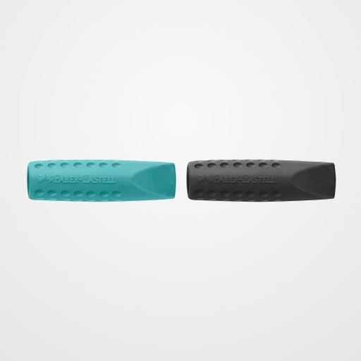 GOMA de BORRAR FABER-CASTELL CAP GRIP 2001 BLISTER de 2 COLORES