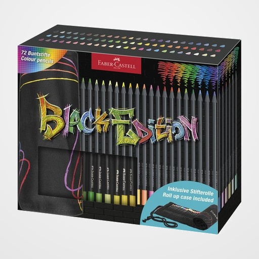 LAPICES de COLORES FABER-CASTELL BLACK EDITION ESTUCHE ENROLLABLE de 75