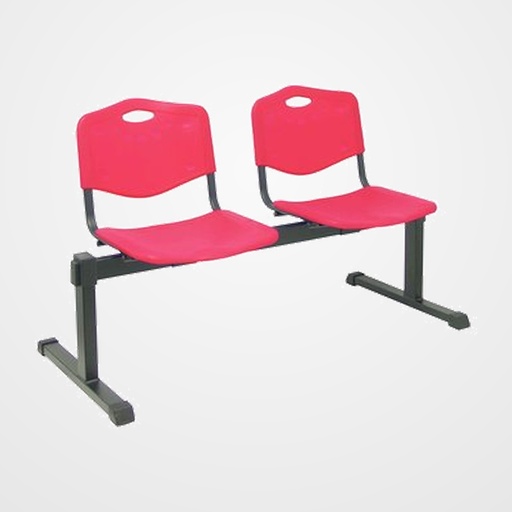 BANCADA PIQUERAS Y CRESPO ROBLEDO 2 PLAZAS ASIENTO Y RESPALDO PVC ROJO