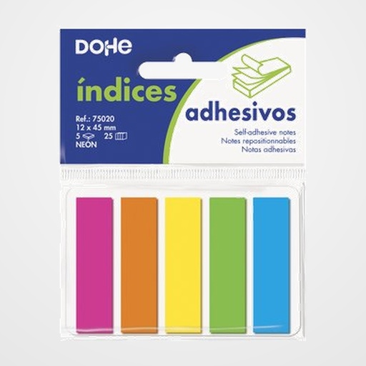 BANDERITAS ADHESIVAS DOHE 25h BLISTER DE 5 COLORES NEON