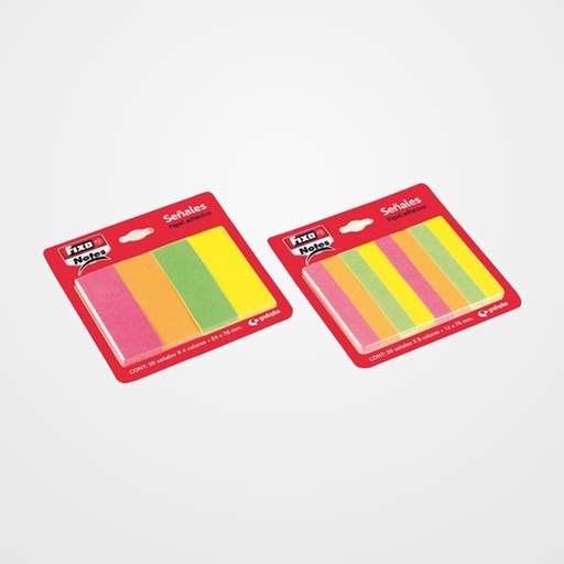 BANDERITAS ADHESIVAS FIXO NOTES 12x76 COLORES NEON PACK de 8