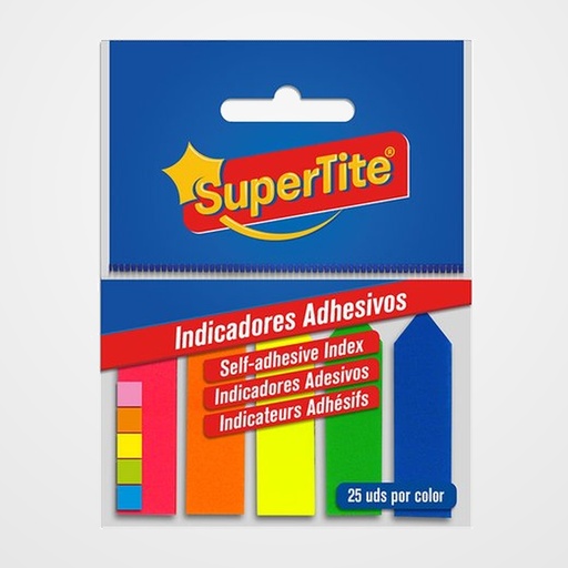 BANDERITAS ADHESIVAS SUPERTITE BLISTER 5 COLORES
