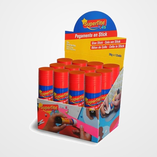 BARRA de PEGAMENTO SUPERTITE 36g EXPOSITOR DE 12
