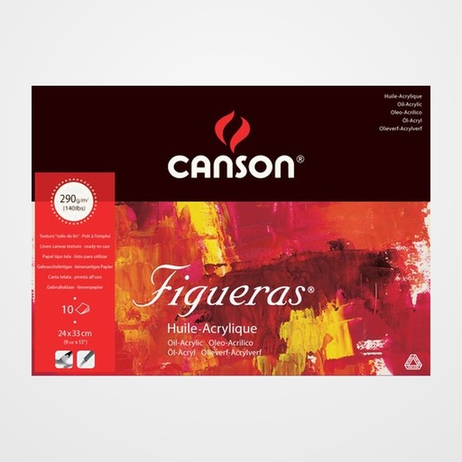 BLOC DE DIBUJO CANSON FIGUERAS OLEO ENCOLADO GRANO LIENZO 240 x 330 mm 290g 10h